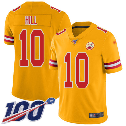 Youth Kansas City Chiefs #10 Hill Tyreek Limited Gold Inverted Legend 100th Season Football Nike NFL Jersey->kansas city chiefs->NFL Jersey